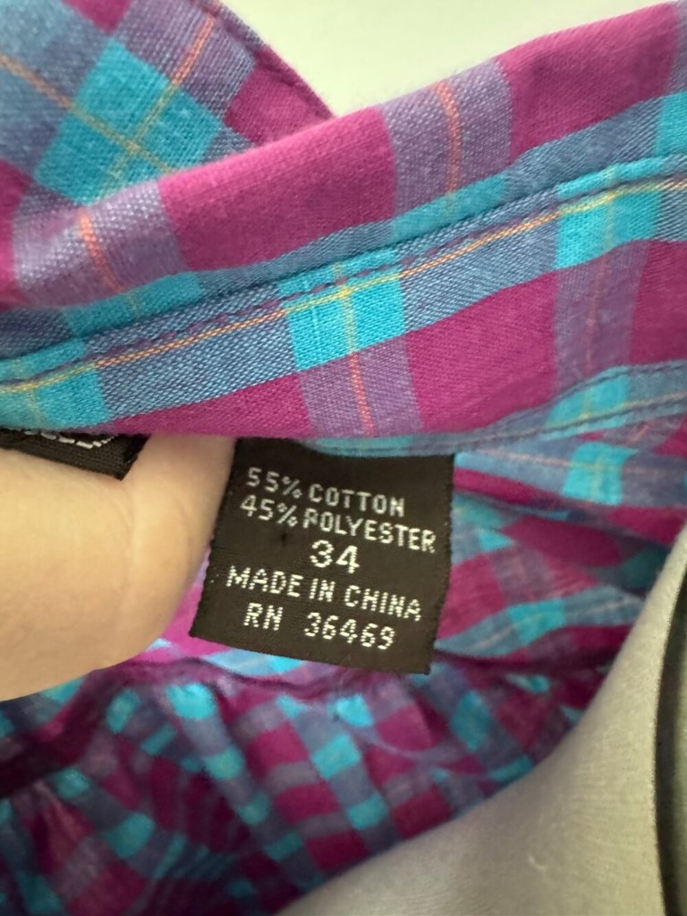 Vintage 80s Preppy Plaid Button Down - S - Picture 10 of 10